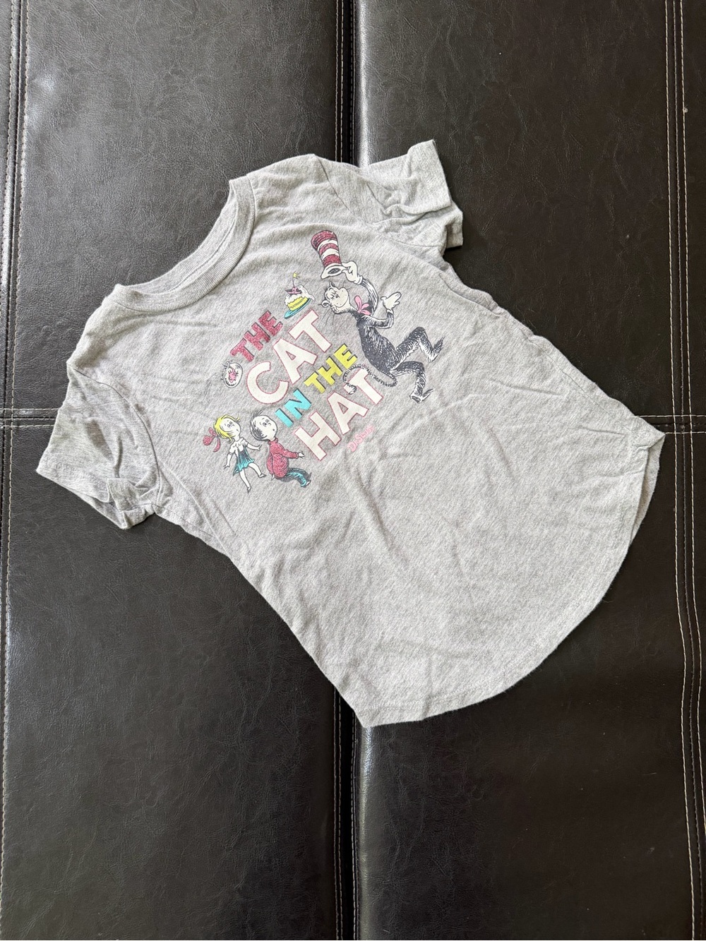 Jumping Beans - Girl’s Gray Tee with The Cat in the Hat Graphic